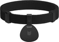 Safety Cat Collar and ID Tag Set, Elastic Quick Release Non Breakaway Collar, Personalized Aluminum Engraved Pet Name Tag, Lightweight for Kitten Small Large Cats (Midnight Black-S, Pocket)