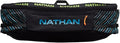 Nathan Running Belt Pinnacle Hydration Waistbelt/WaistPack. Includes Soft Flask, Storage, Zipper Pocket. For Running, Hiking Fanny Pack. No Bounce! (XXS/XS, Black/Blue)