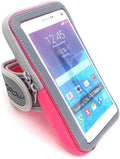 Multifunctional Outdoor Sports Armband Sweatproof Running Armbag Casual Arm Package Bag Gym Fitness Cell Phone Bag Key Holder for iPhone 16 15 14 13 Max Pro Plus Samsung Galaxy Note S24 S23 Edge, Pink