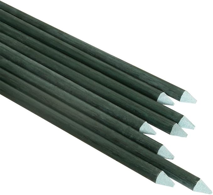 Garden Stakes 3Ft 50 Pack, 1/4-Inch Dia Ecofriendly Plant Stakes/Tomato Stakes/Green