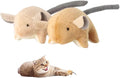 Plush Catnip Mice Toys with Crinkle Sound - 2 Pcs Interactive Cat Toys for Indoor Cats, Durable Stress Relief Eco-Friendly Small Mouse Chew Playthings（Camel+ Chestnut Color）