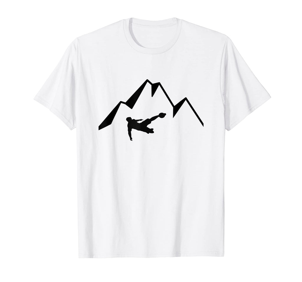Futbol Mountain Soccer Player Funny Soccer T-Shirt - Trendy Graphic Unisex