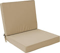 Outdoor Deep Seat Cushion Set 19" x 19", Water Repellent & Fade Resistant Cushion for Patio Furniture, Back & Seat Cushion with Removable Covers for Sofa, Couch, Beige
