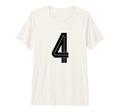 4 White Number 4 Sports Fan Soccer Tri T-Shirt - Unique Graphic Unisex