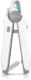 Type-C Rechargeable Dog & Cat Nail Clippers - LED Pet Nail Trimmer with Built-in Nail File, Extra Sharp Blades for Small & Medium Dogs, Indoor Cats (White-Gray)