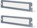 HONEY JOY Bed Rail for Toddlers, Extra Long, Foldable Portable Swing Down Safety Bed Guard Rail, Toddler Bed Rails for Crib, King Queen Full Twin Size Bed Mattress (Light Gray, 2 Pack, 71 Inch)
