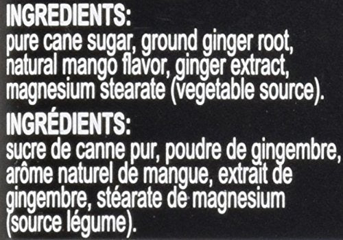 Ginger Delights Mango Ginger Candy, Spicy Sweet Pastilles, Fresh Breath, Long-Lasting, 12 Count x 1.07 Oz