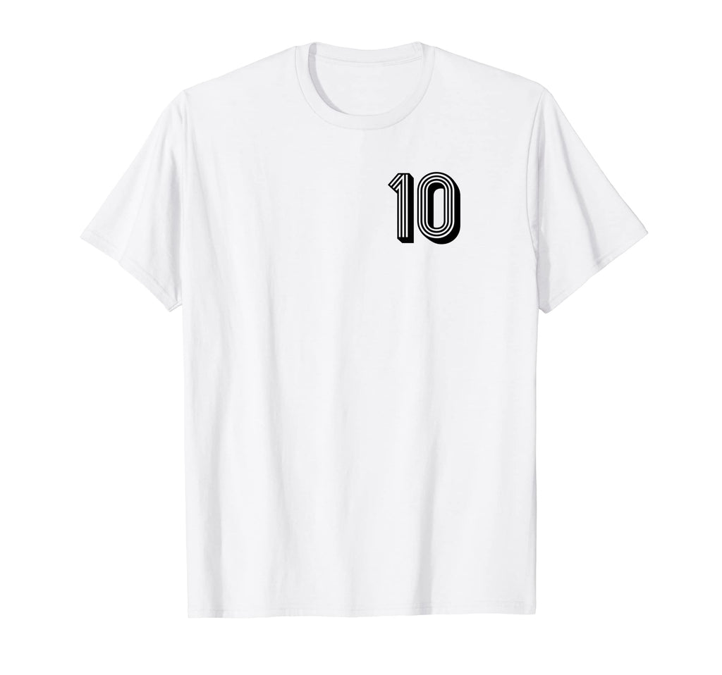 Football Soccer Number 10 Sport T-Shirt - Fun Novelty Design for Adults