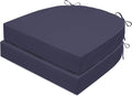 Outdoor Chair Cushions Set of 2, Waterproof Foam Patio Seat Cushions with Ties for Garden Sofa & Dining Furniture, 3-Year Color Fastness, 16x17x2 Inch, Grey