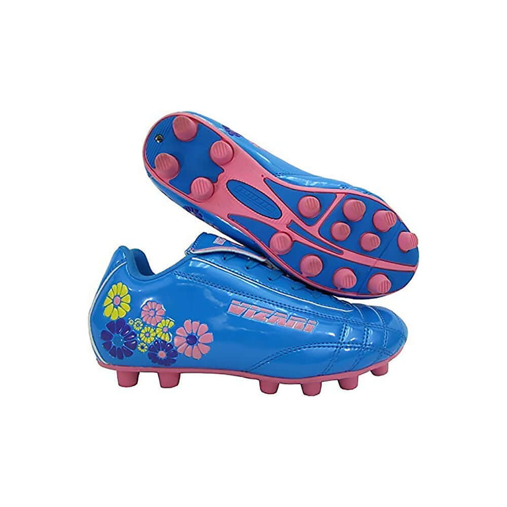 Kids Blossom Firm Ground Soccer Cleats – Blue/Pink