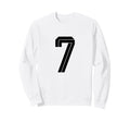 7 White Number 7 Sports Fan Soccer Sweatshirt - Trendy Graphic for Adults