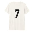 7 White Number 7 Sports Fan Soccer Tri T-Shirt - Graphic Print for Adults