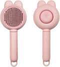 Cat Brush for Short or Long Haired Cats Dogs Rabbits, Cute Dog Brush with Release Button for Massage and Removes Loose Fur