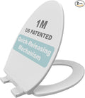 1M Soft Close Toilet Seat Elongated, Patented Quick Releasing for Easy Cleaning, Anti-Wiggling Design, Easy Installation (2PCS Pack)
