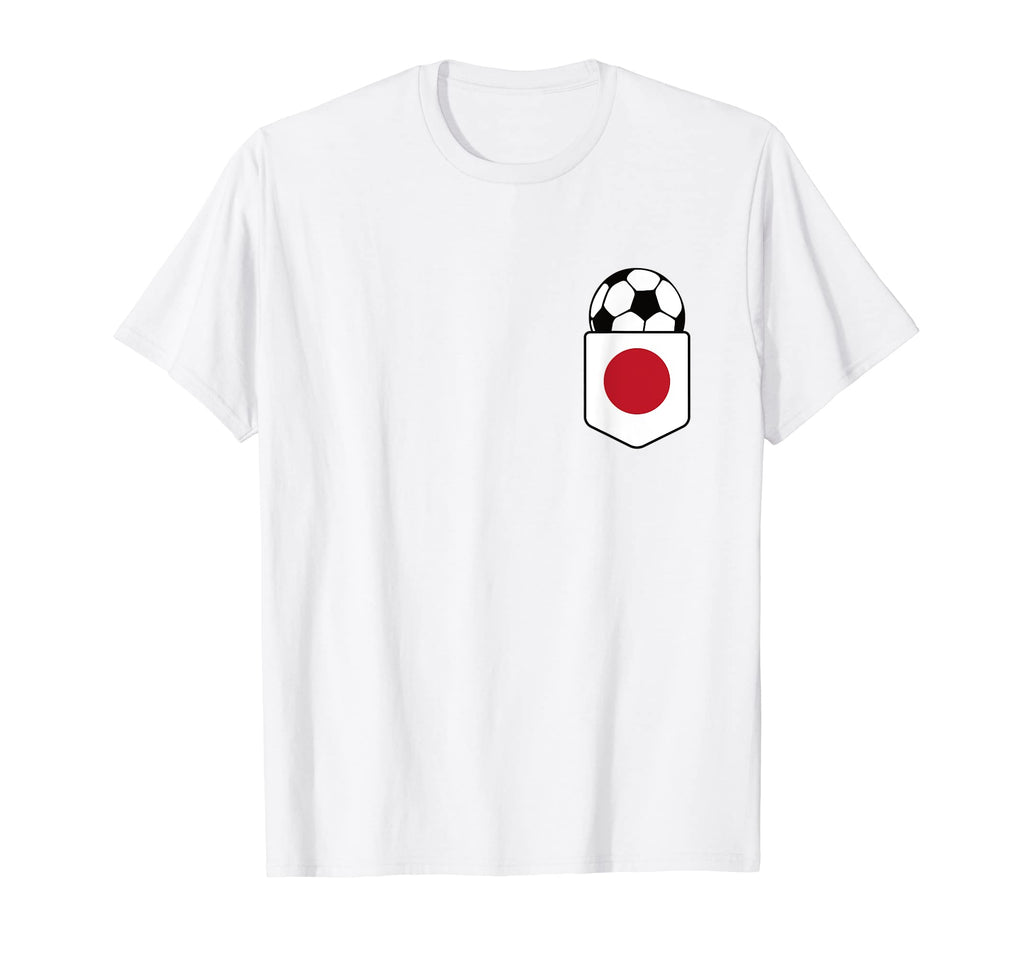 Soccer Ball Japan Flag Pocket Logo T-Shirt - Novelty Apparel for Adults
