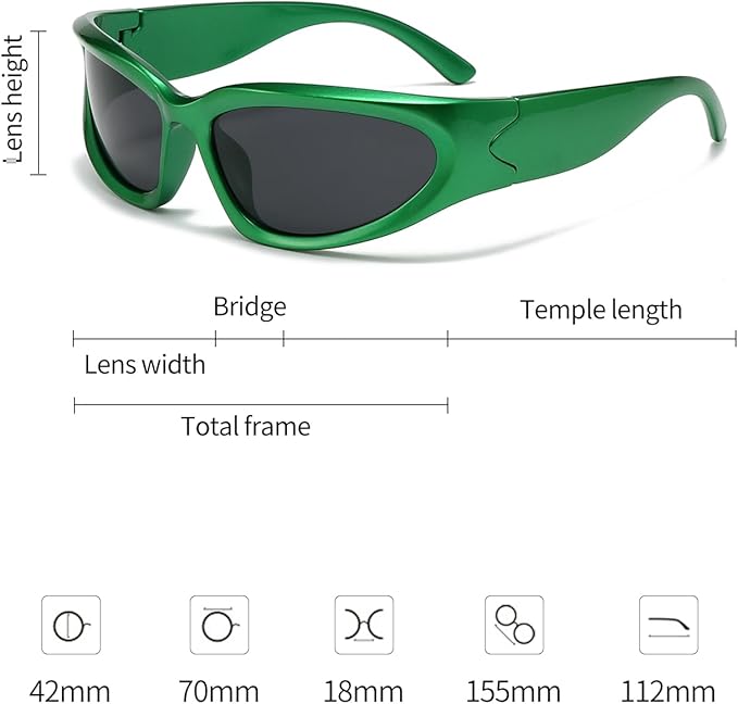 SOAR&EAGLE Y2K 3Pack Polarized sunglasses Wrap Around Men's Women's sunglasses Fashion Sport Shades Sun Glasses