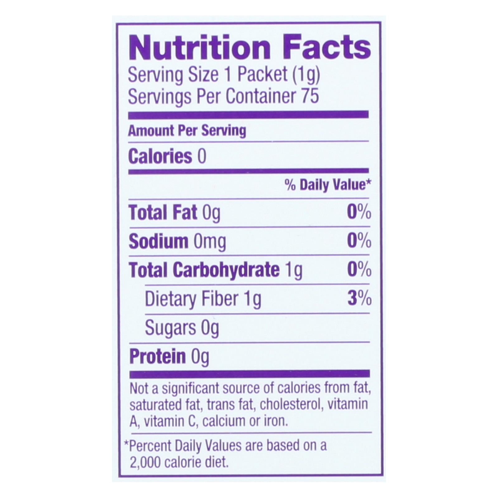 Wholesome Organic Zero Calorie Stevia Sweetener (Pack of 6 - 75 Count)