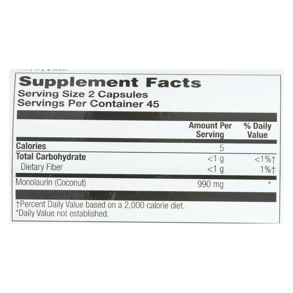 Health From The Sun Monolaurin - 90 Vegetarian Capsules