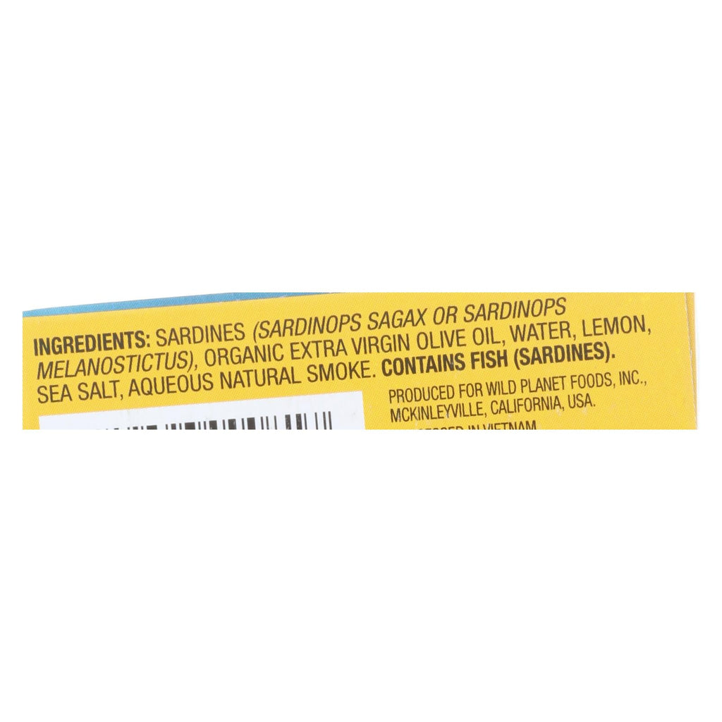 Wild Planet Sardines Infused with Lemon Oil (Pack of 12 - 4.375 Oz.)