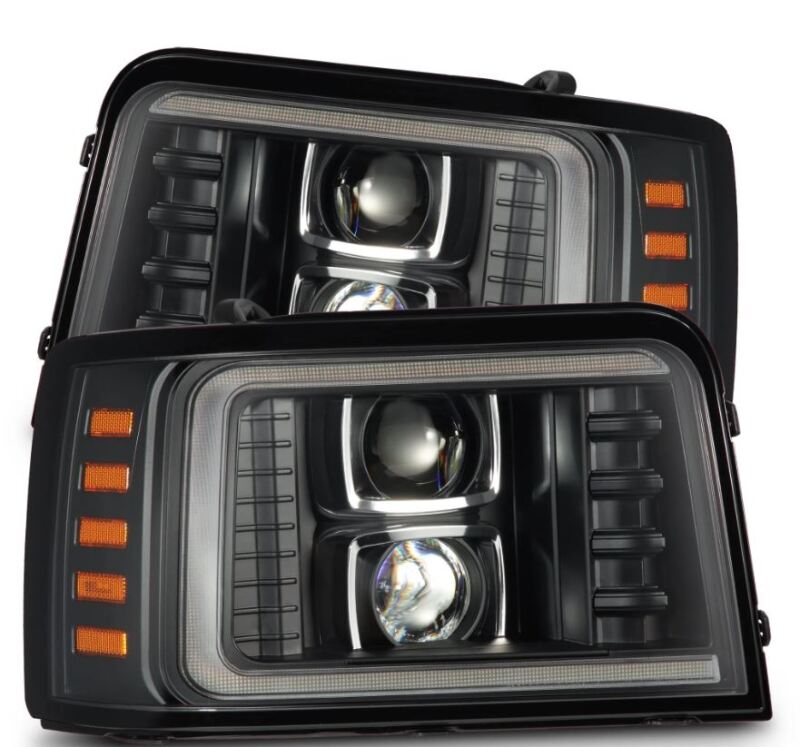 AlphaRex 92-96 Ford F-Series/Bronco LUXX-Series Proj Headlights Blk w/Actv Light SeqSig & SBDRL 880268 *Discontinued