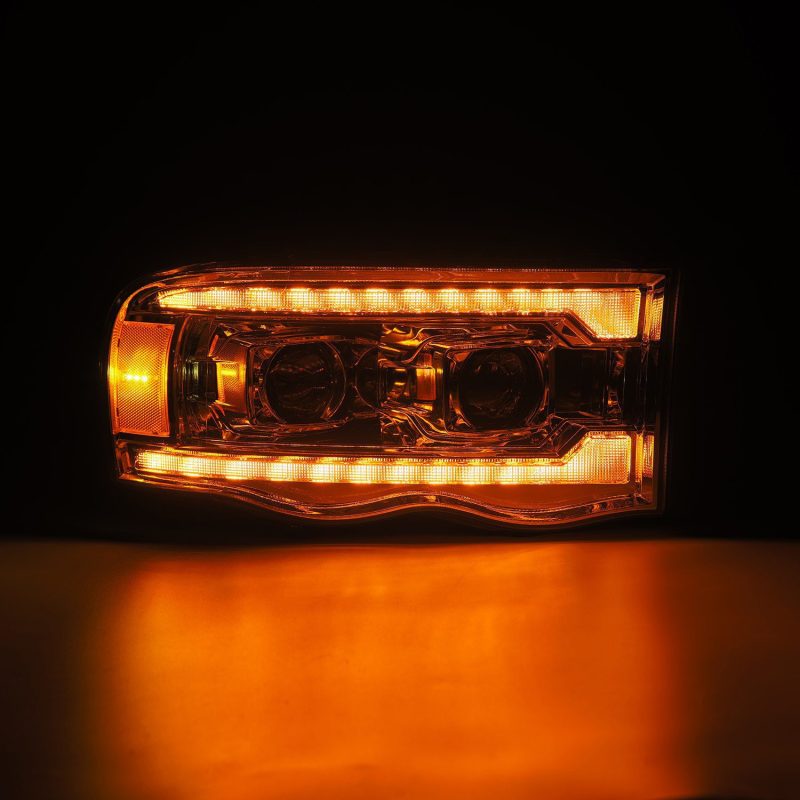 AlphaRex 02-05 Dodge Ram 1500 LUXX LED Proj Headlights Plank Style Chrome w/Activ Light/Seq Signal 880568 *Discontinued
