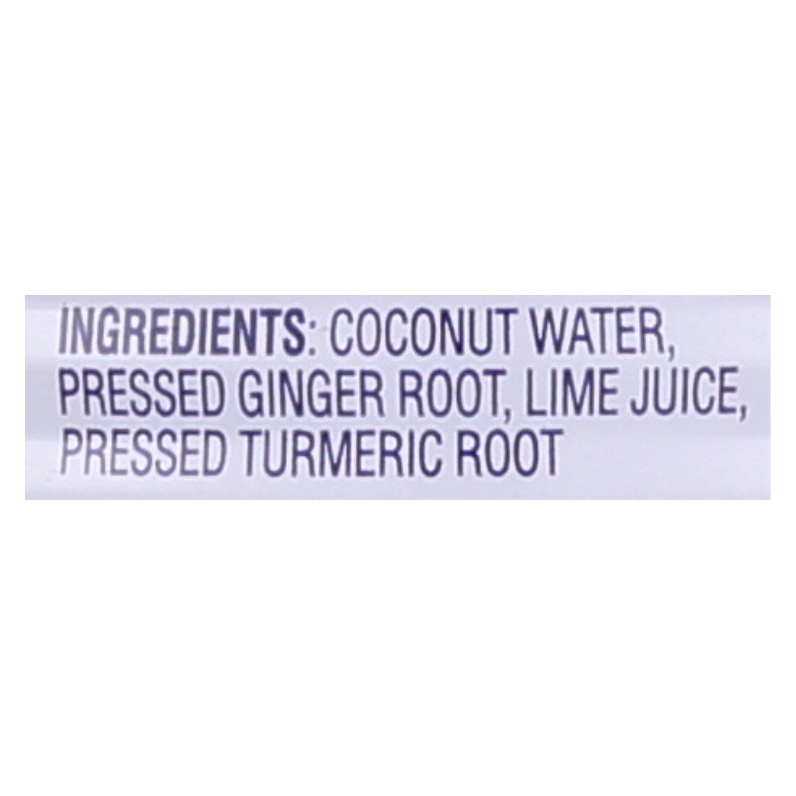 C2O Pure Coconut Water with Ginger, Lime & Turmeric, 17.5 fl. oz. (Case of 12)