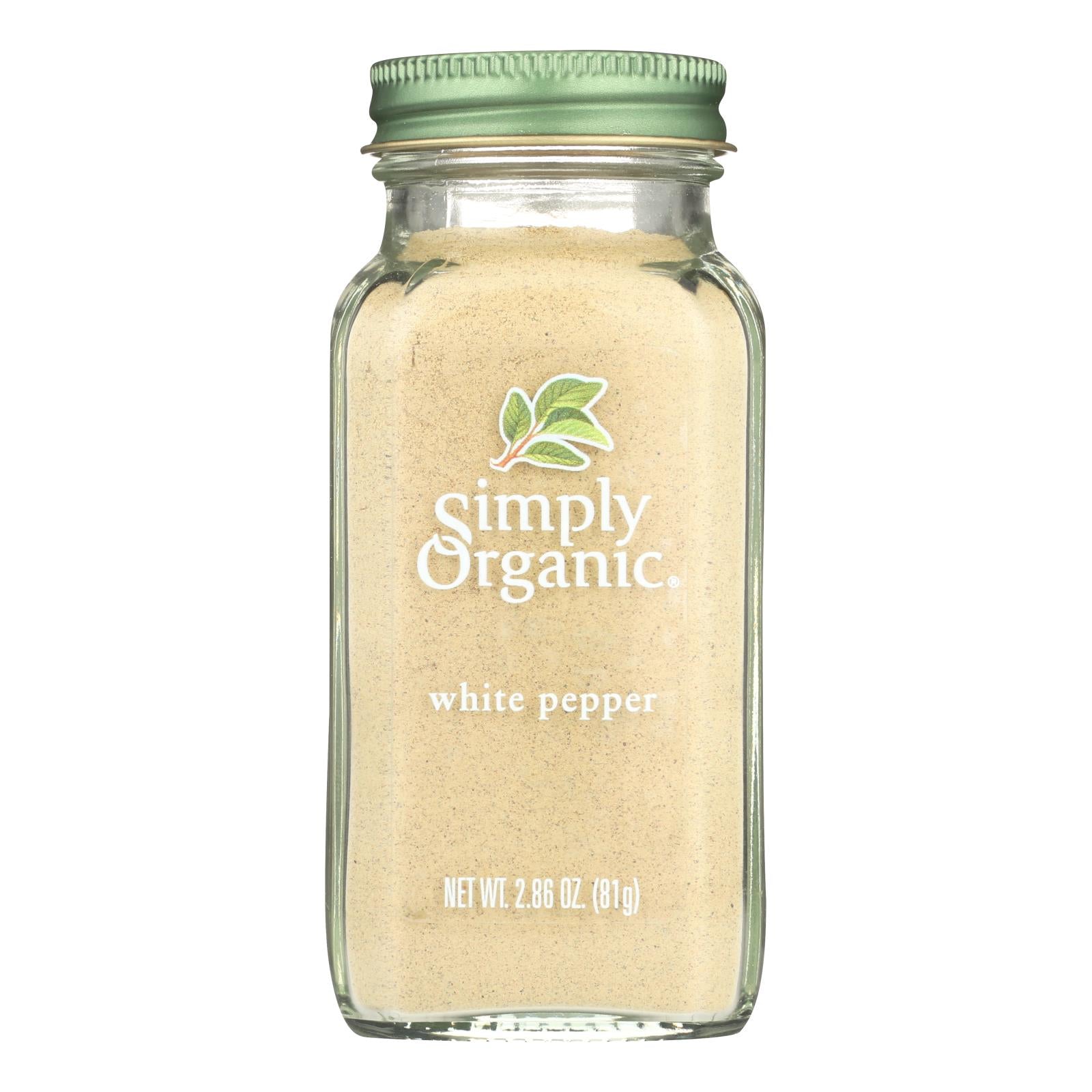 Simply Organic White Pepper - 2.86 Oz. - Pack of 6