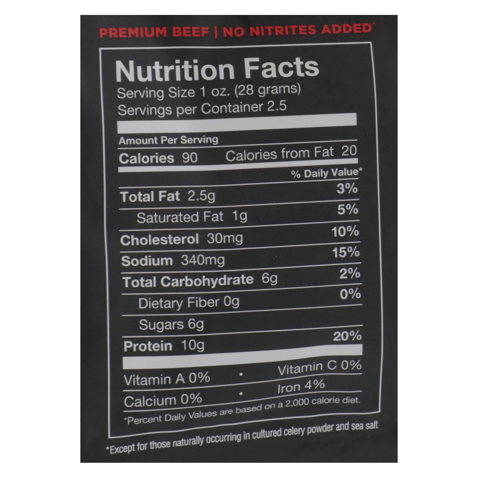 Chef's Cut Original Recipe Real Steak Jerky, Spicy - 8 - 2.5 Oz. Bags