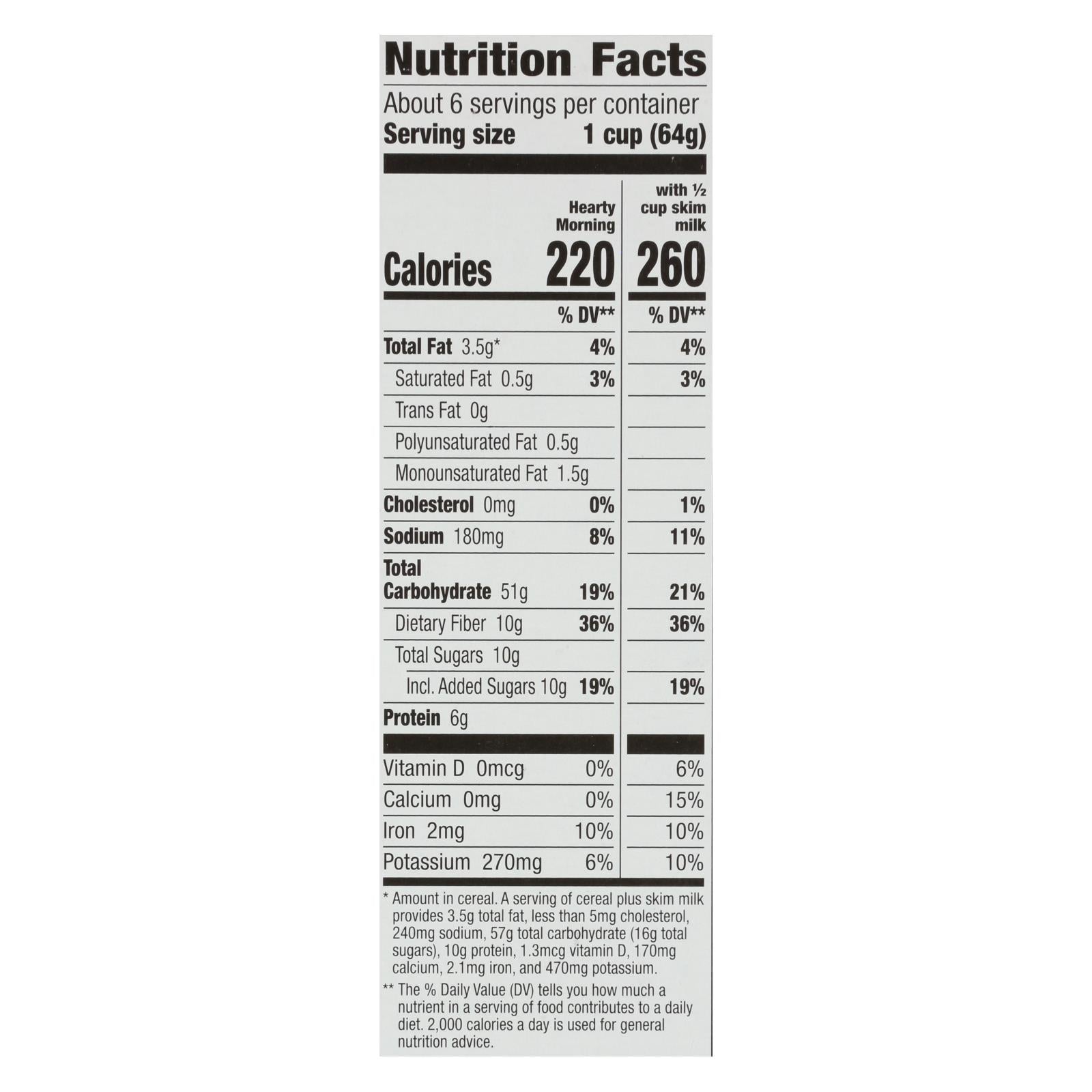 Cascadian Farm Organic Whole Grain Heart Healthy Hearty Morning Multigrain Cereal (Pack of 10 - 14.6 Oz.)