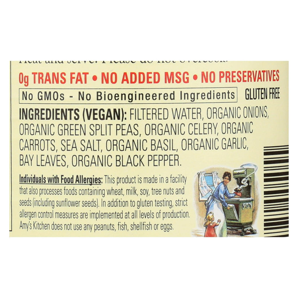 Amy's Organic Fat-Free Split Pea Soup, 12 Pack of 14.1 Ounce Cans