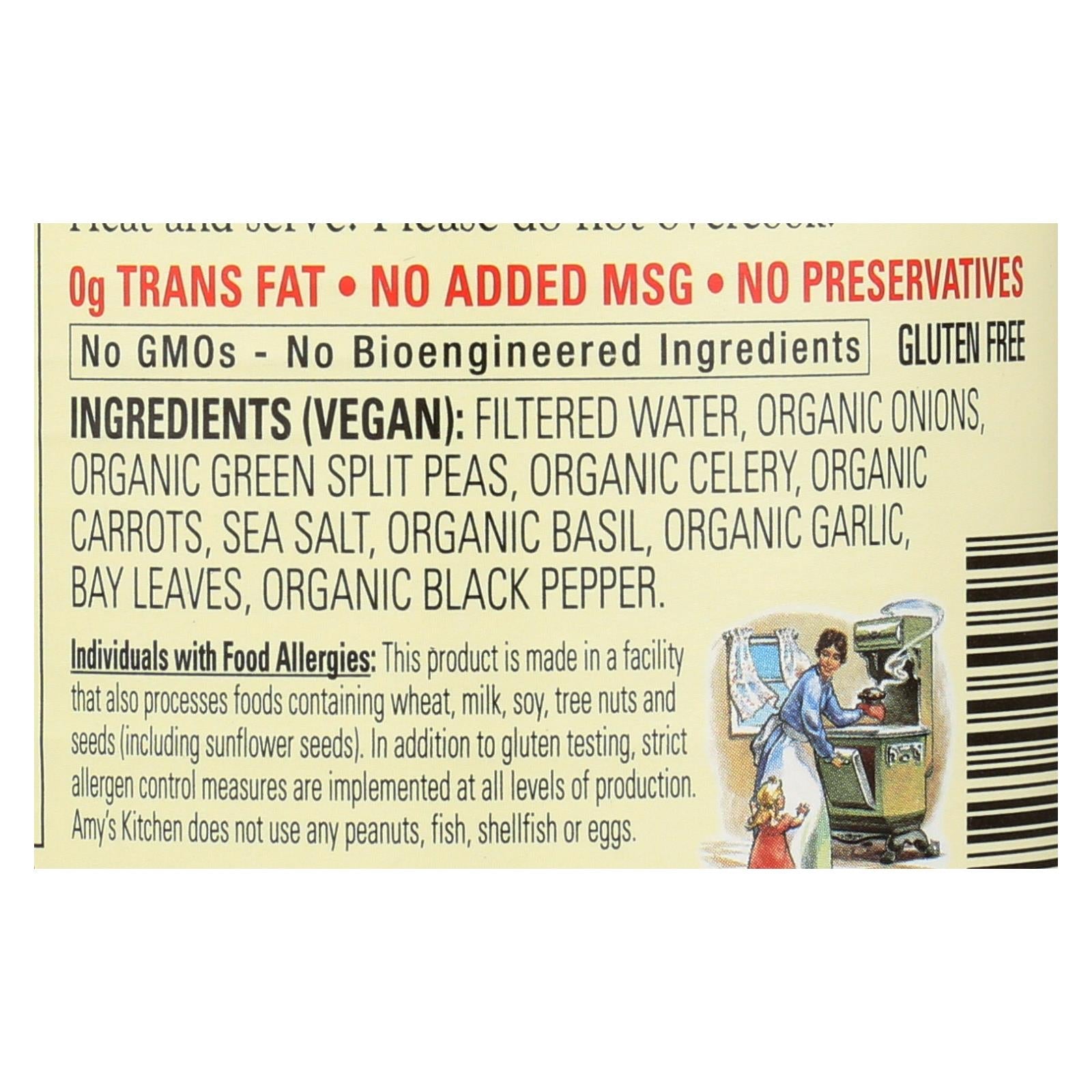 Amy's Organic Fat-Free Split Pea Soup, 12 Pack of 14.1 Ounce Cans