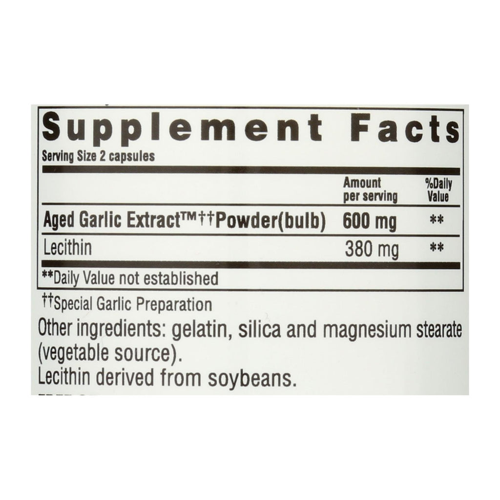 Kyolic Aged Garlic Extract Cholesterol Support Formula 104, 100 Capsules