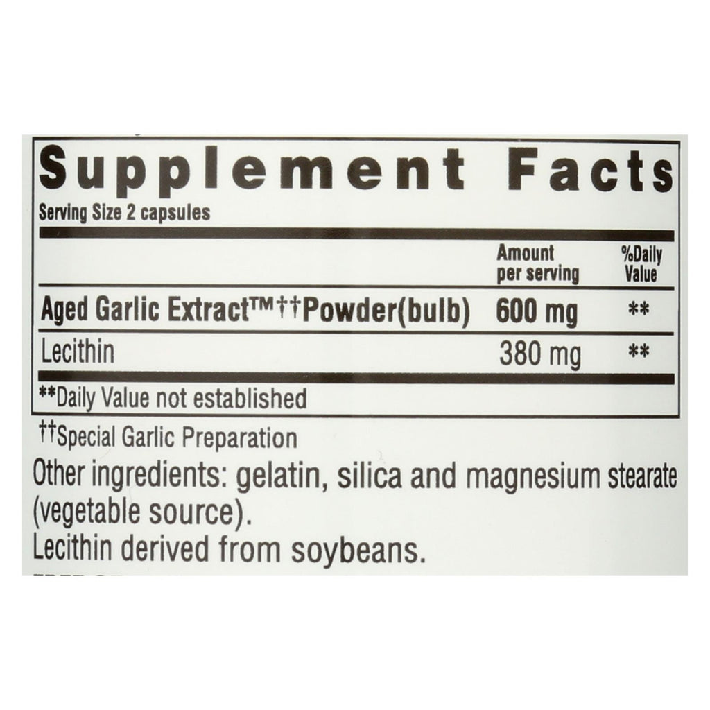 Kyolic Aged Garlic Extract Cholesterol Support Formula 104, 100 Capsules
