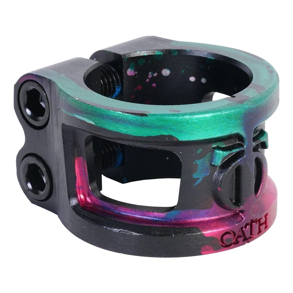 Oath Cage V2 Oversized 2 Bolt Clamp - Green/Pink/Black