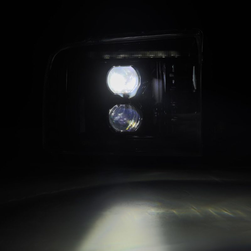 AlphaRex 05-07 Ford Super Duty/Excursion LUXX-Series LED Projector Headlights - Alpha-Black 880316 *Discontinued