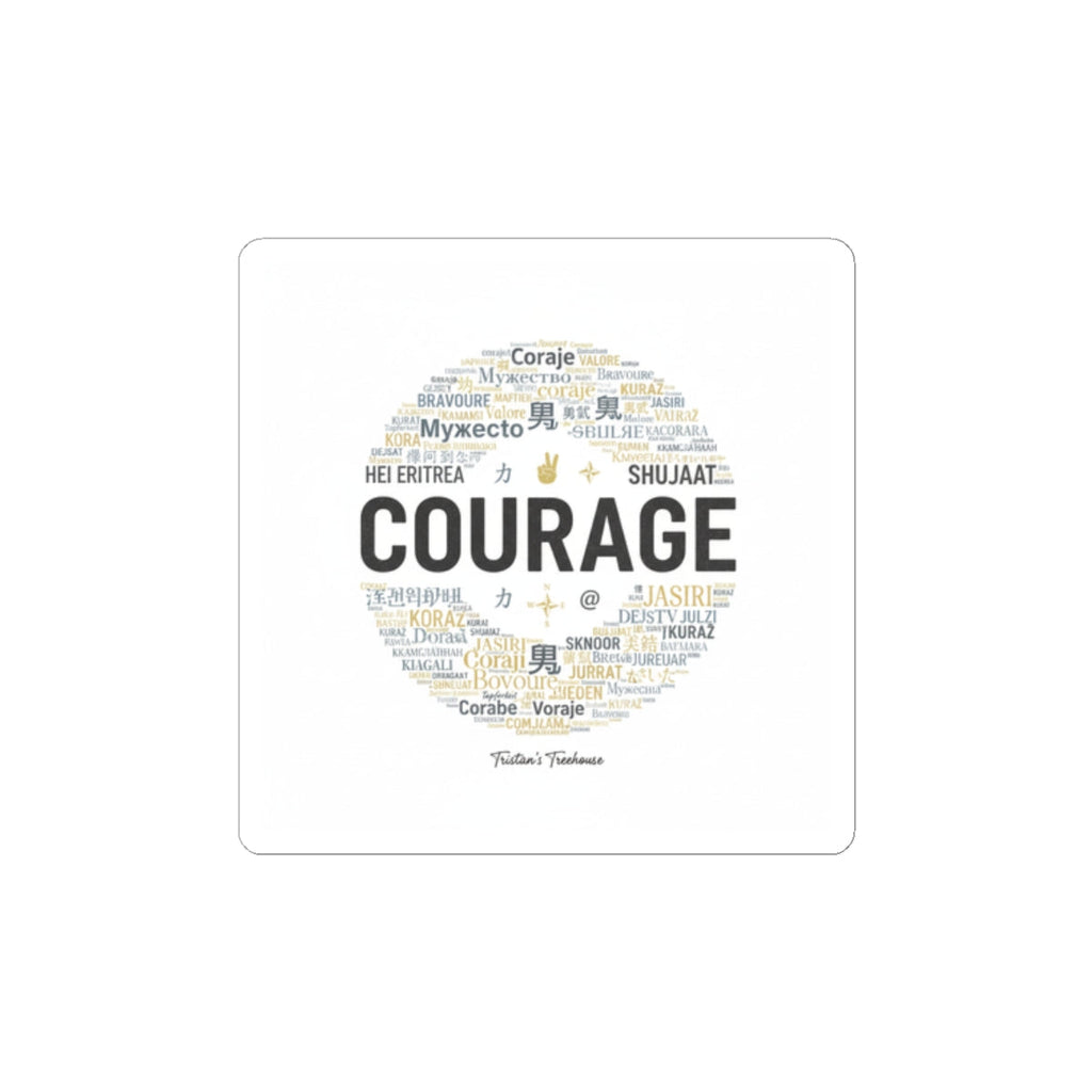 Courage word cloud Sticker | Fresh-Start Minimalism, neutral typography