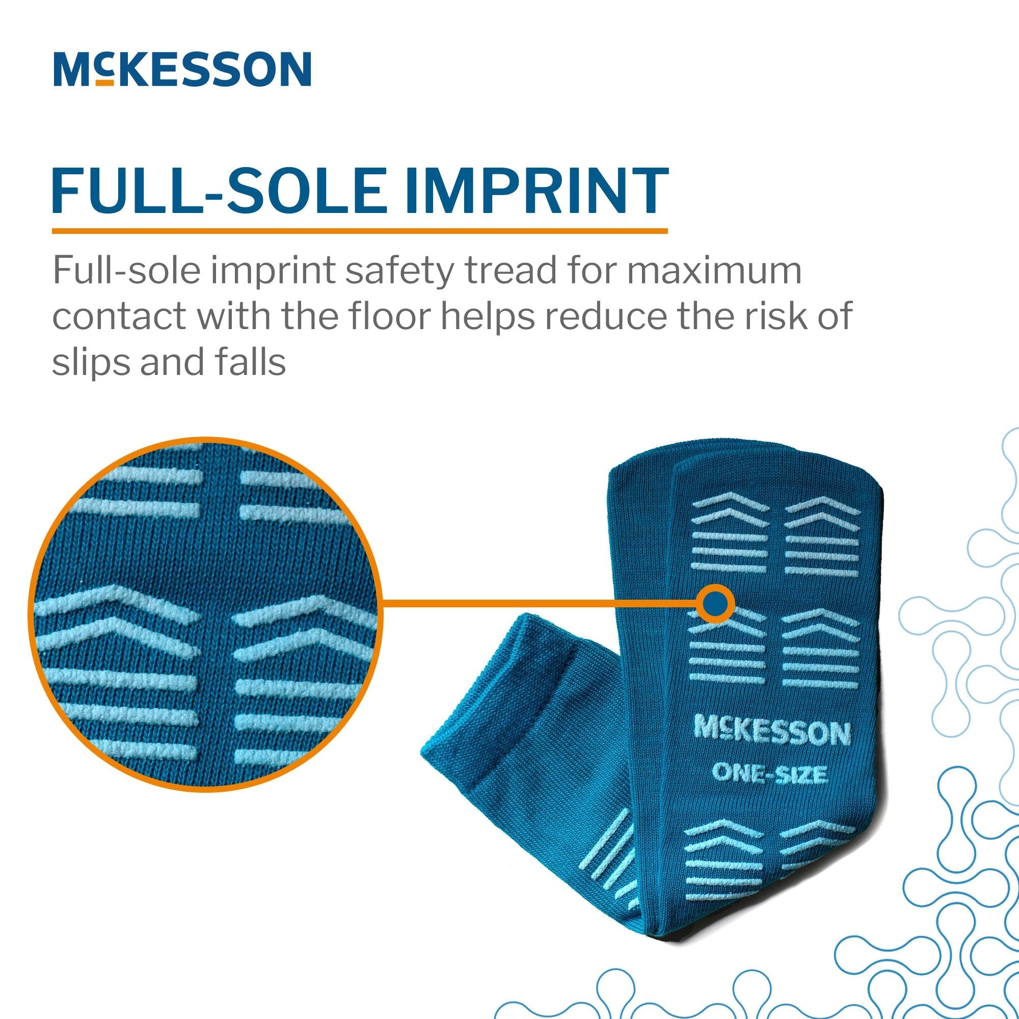 Slipper Socks McKesson Unisex Adult One Size Fits Most Single Tread Single Patient Use Teal 16-OS-1069