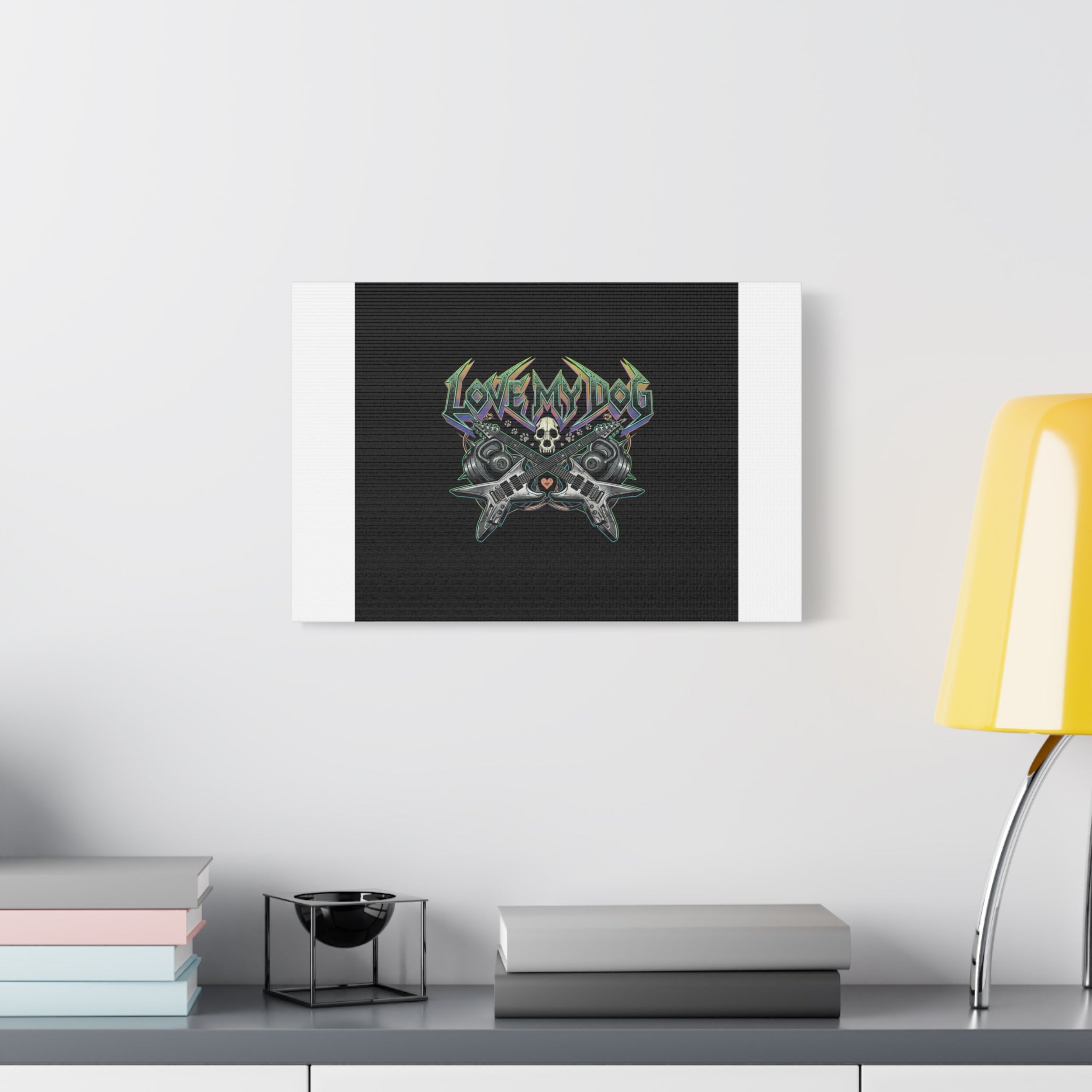 Love My Dog metal font Canvas | gothic wellness quote, edgy self-care merch