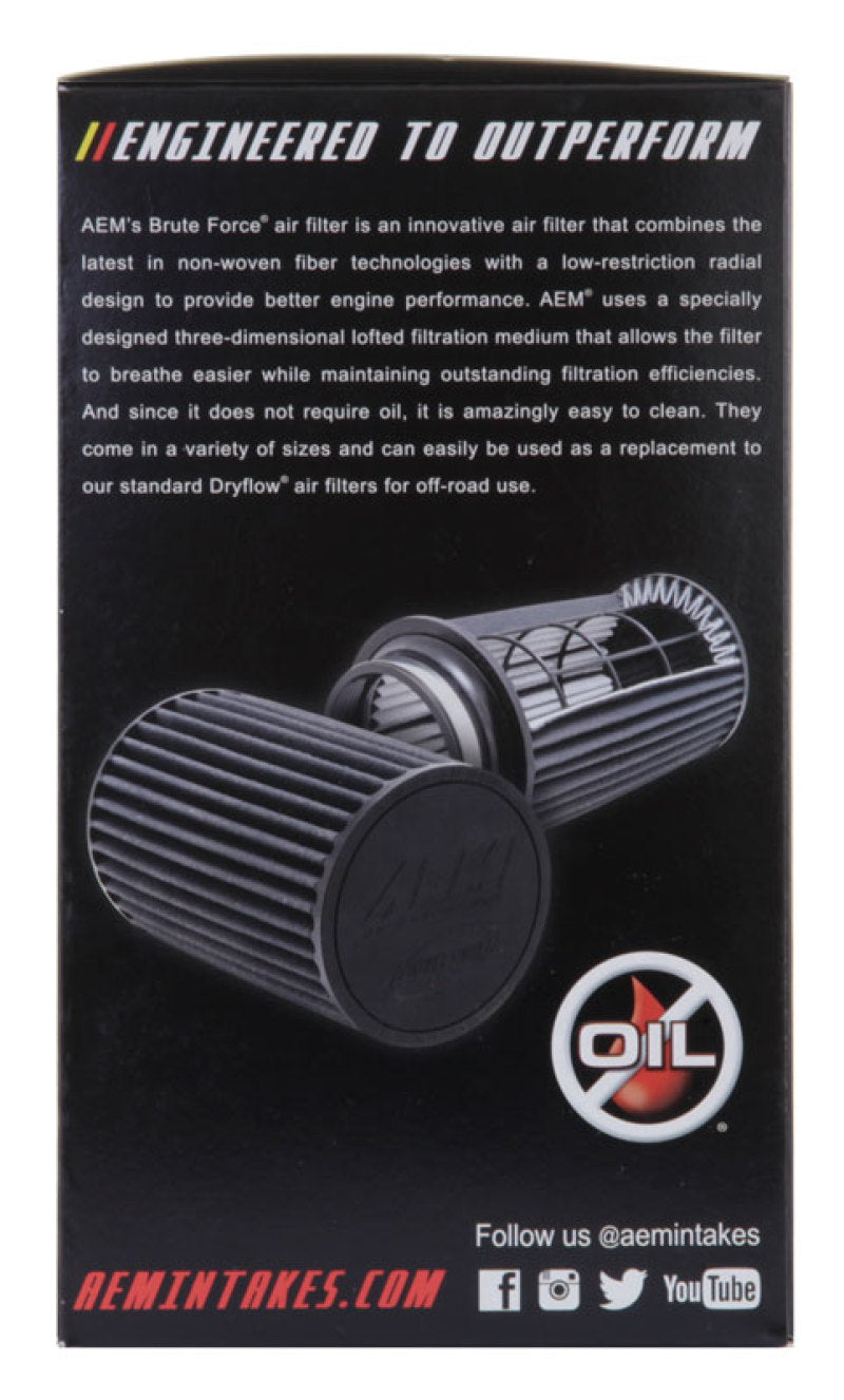 AEM Induction AEM Dryflow 4in. X 9in. Round Tapered Air Filter 21-2059BF