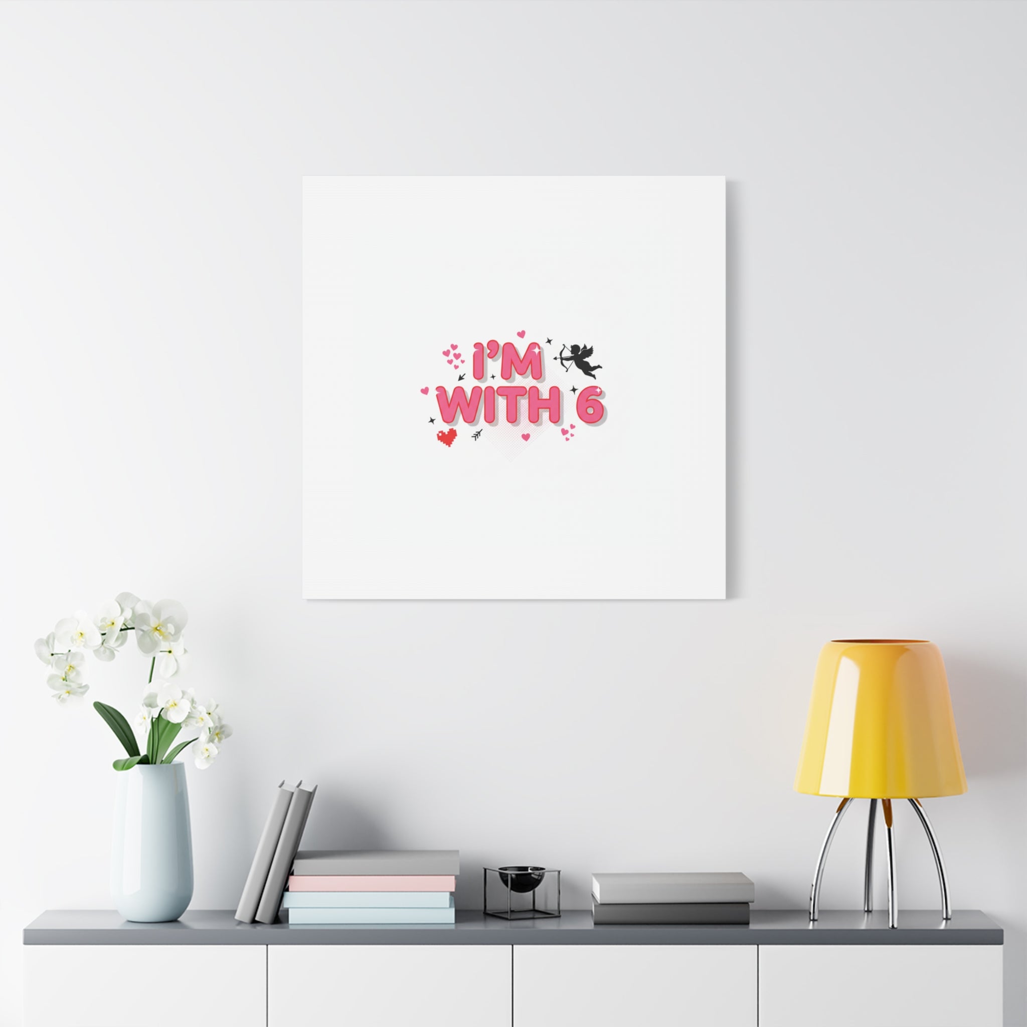 Valentine's 'I with 6 for 7' Meme Matte Canvas Art