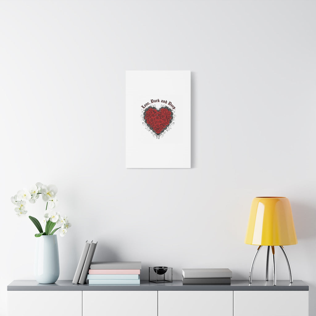 Love Dark and Deep Heart Canvas, Nu Romantic Gothic Romance, 80s Nostalgia