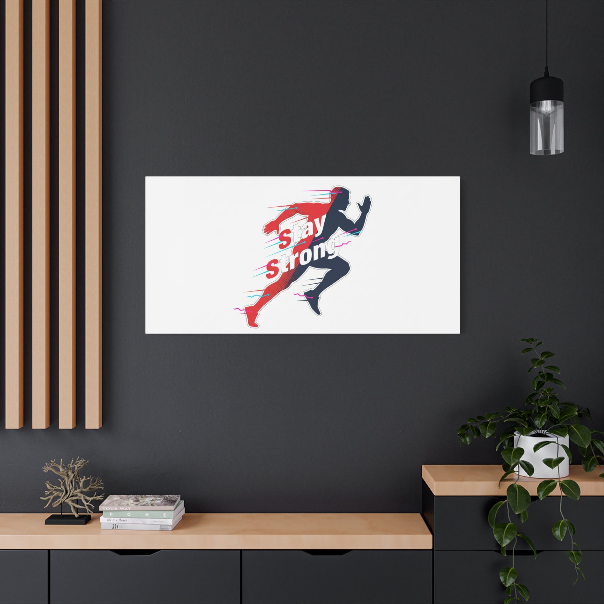 Stay Strong Runner Canvas | Fitness Motivation, Gym Wall Art