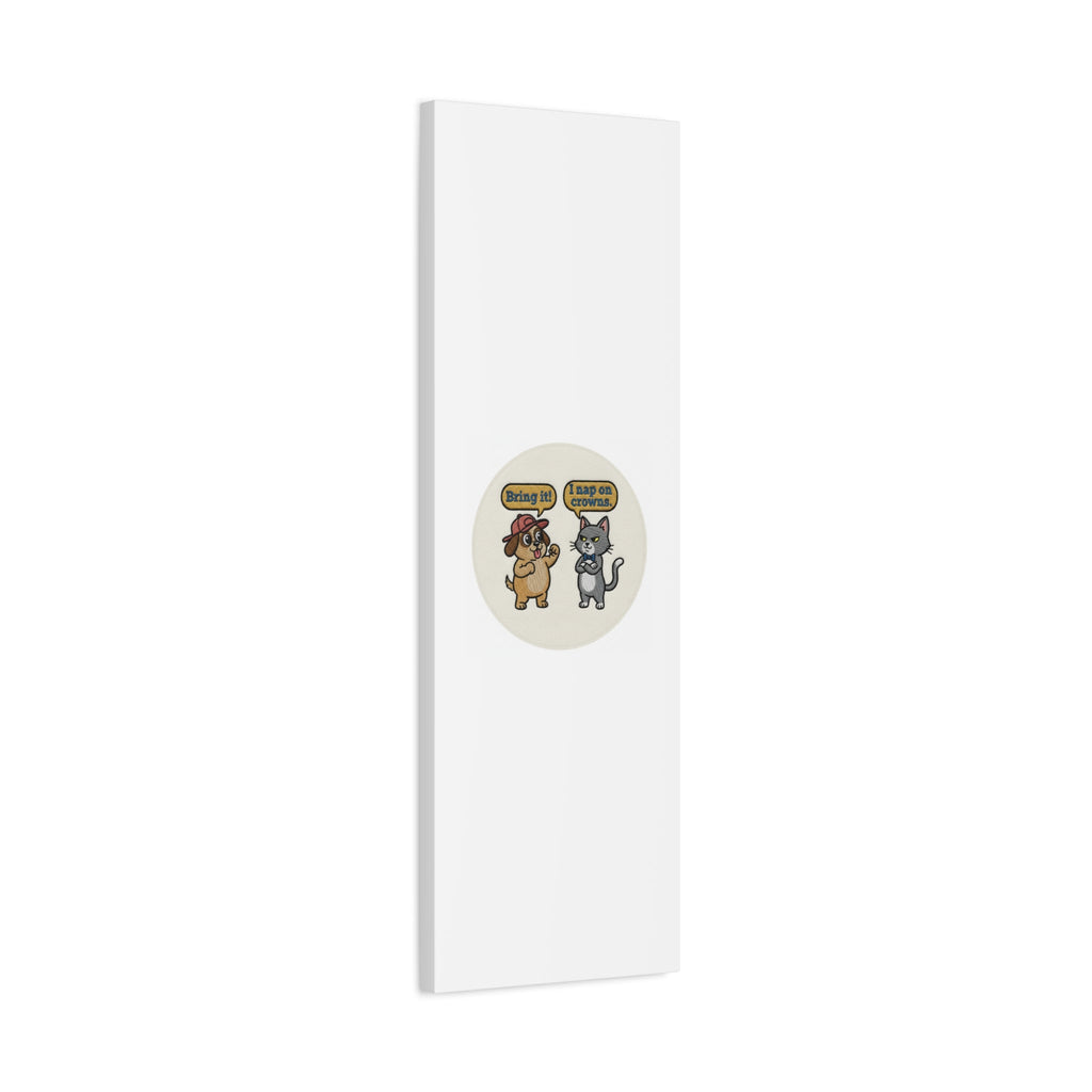 Funny Cat vs Dog Canvas | Pet Rivalry Wall Art