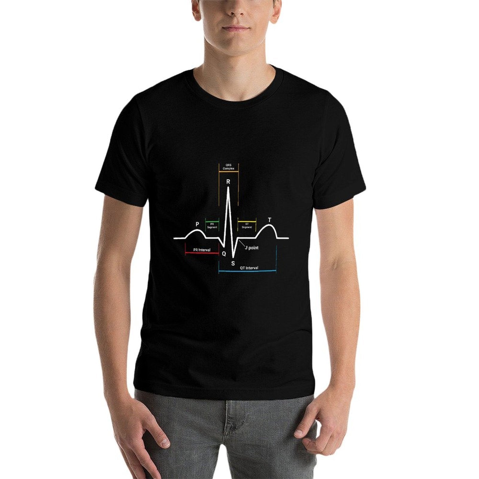 ECG  EKG Heartbeat  Summer-ready Fabric T-Shirt