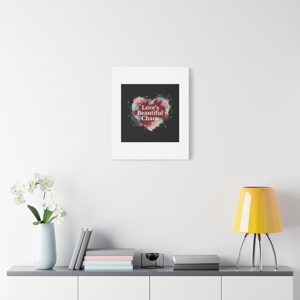 Love's Beautiful Chaos Canvas Print | Soft Grunge Hearts, Distressed Heart Art