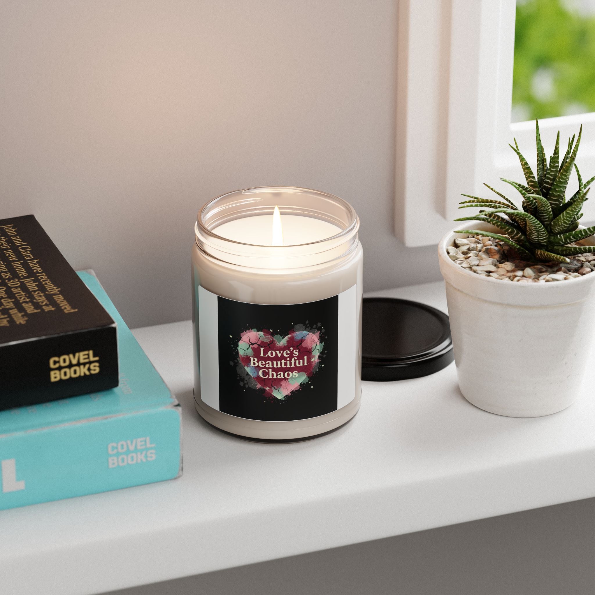 Love's Beautiful Chaos Candle | Soft Grunge Hearts, Distressed Heart Jar