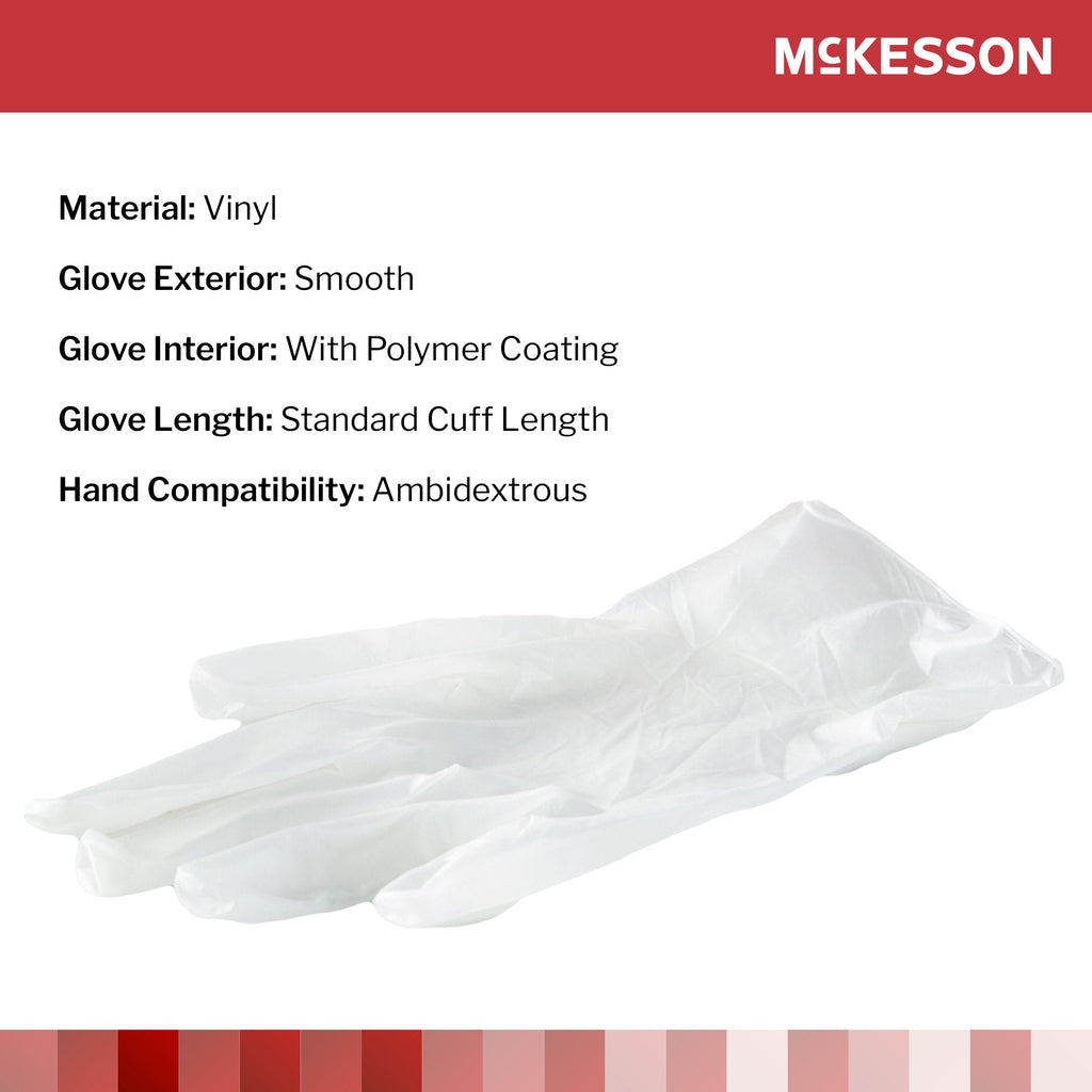 McKesson Vinyl Exam Glove, Extra Large, Clear 14-120