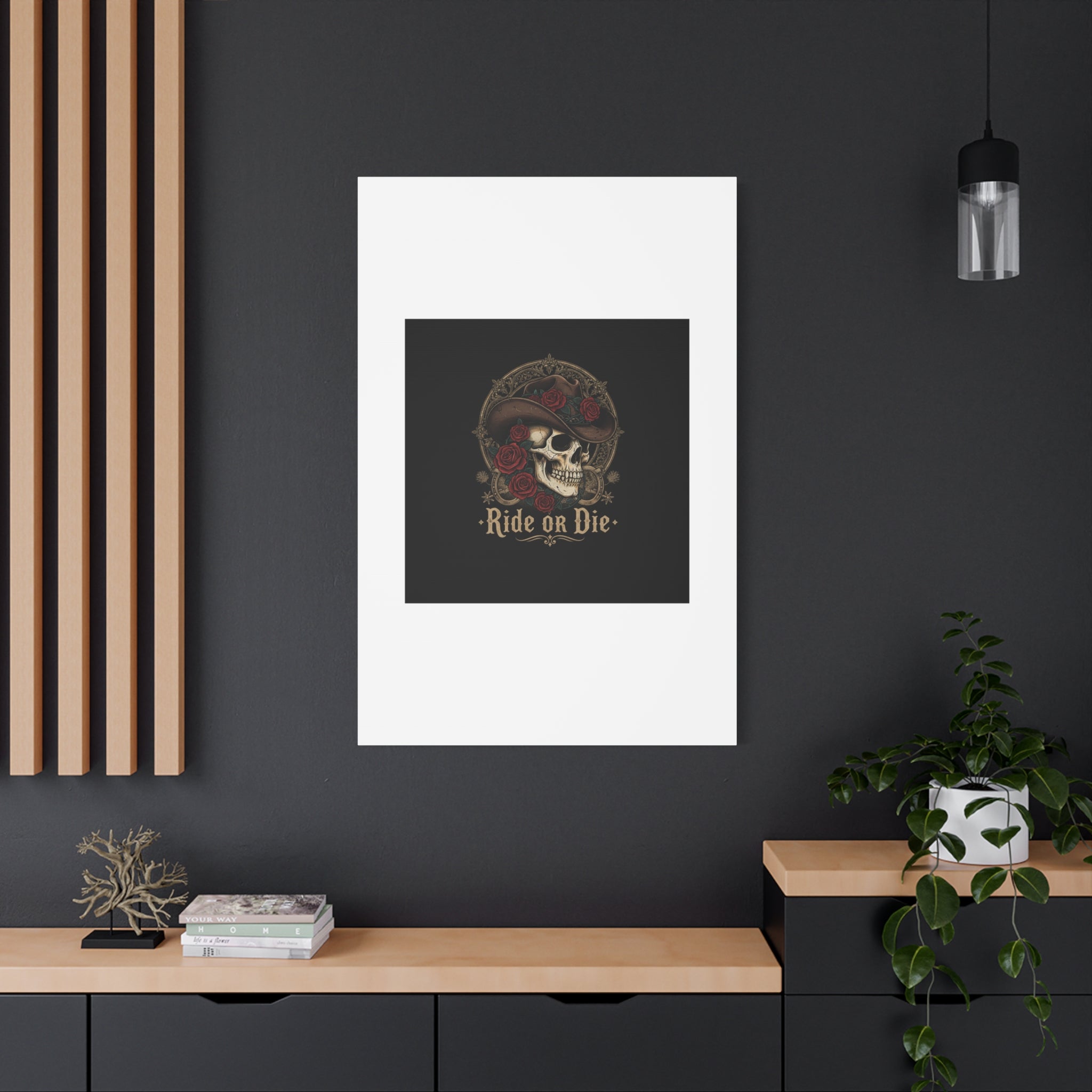 Ride or Die Skull Canvas | Western Skull Art, Gothic Americana