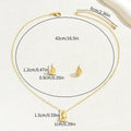 Sweet Fresh Style Women Jewelry Set, Niche Geometric Water Drop Design Matching Clavicle Necklace & Earrings, Versatile Daily Neck Ear Ornaments