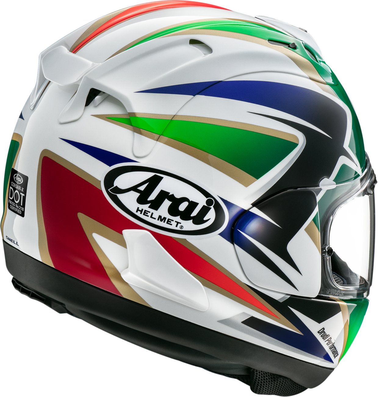 ARAI HELMETS, ARAI HELMETS Corsair-X Cadalora Restyle 2XL Helmet with VAS Shield Mechanism and Enhanced Ventilation